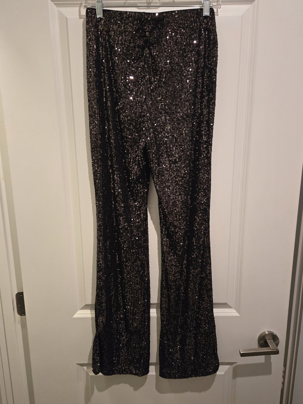 Old Navy Black Sequin Flare Pants